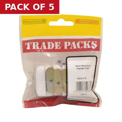 Centurion Magnetic Catch - White Small - 43mm - (6 PK) - Pack of 5