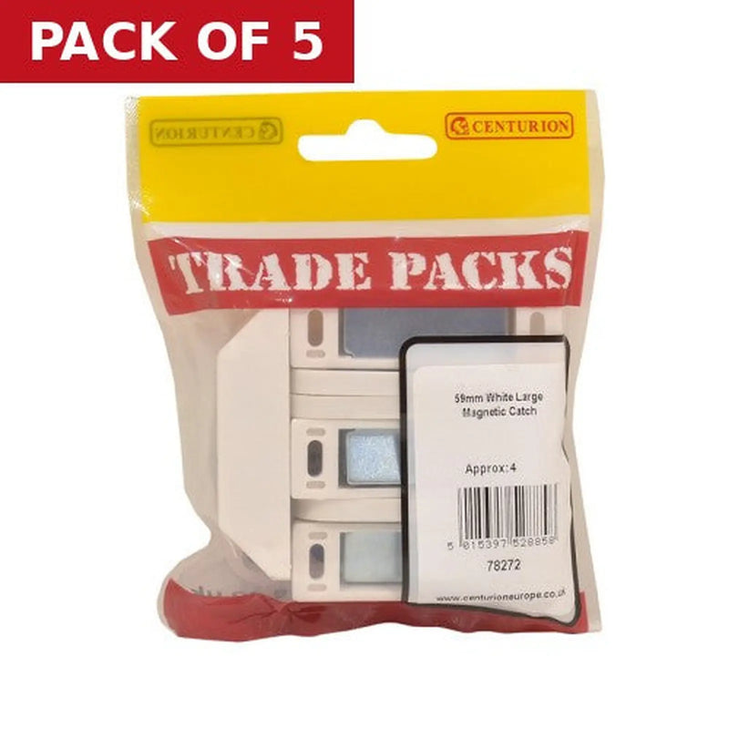 Centurion Magnetic Catch - White Large - 59mm - (4 PK) - Pack of 5