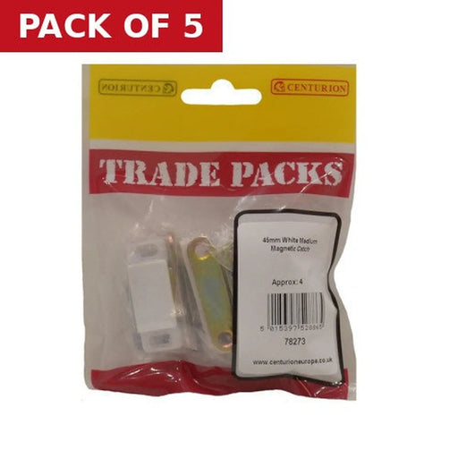 Centurion Magnetic Catch - White Medium - 45mm - (4 PK) - Pack of 5