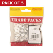 Centurion Flat Cable Clip - White - 1/1.5mm - (60 PK) - Pack of 5