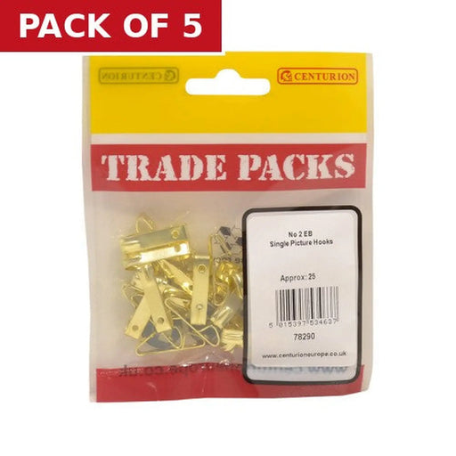 Centurion Single Picture Hooks - No 2 - Brass - Pack of 25