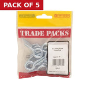 Centurion Steel Screw Eyes - Zinc Plated - 45mm x 4.3mm - (18 PK) - Pack of 5