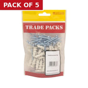 Centurion Plasterboard Fixing Plugs - Nylon - 25mm - (18 PK) - Pack of 5