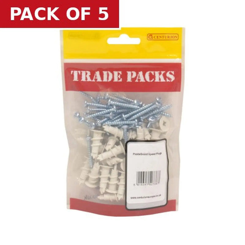 Centurion Plasterboard Fixing Plugs - Nylon - 25mm - (18 PK) - Pack of 5