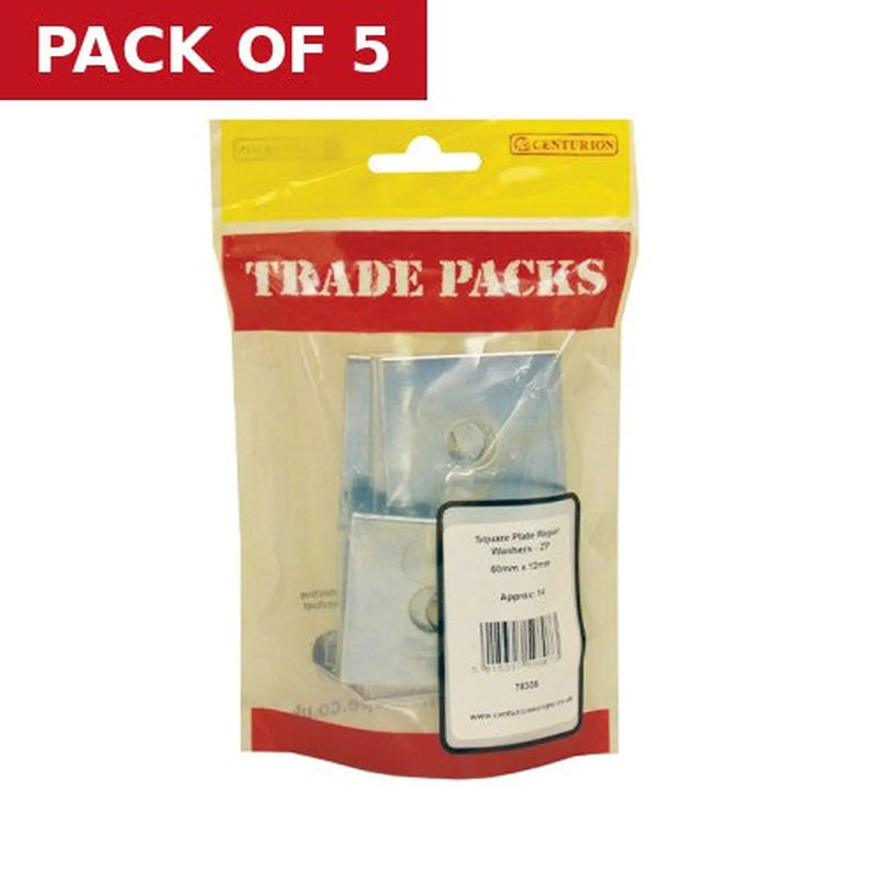 Centurion Square Plate Repair Washers - Zinc Plated - 50mm x 12mm - (14 PK) - Pack of 5