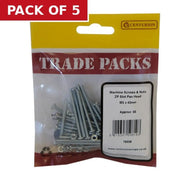 Centurion Machine Screws & Nuts - Zinc Plated - Slot Pan Head - M3 x 40mm - - Pack of 5