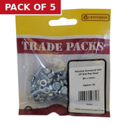 Centurion Machine Screws & Nuts - Zinc Plated - Slot Pan Head  - M4 x 12mm - - Pack of 5