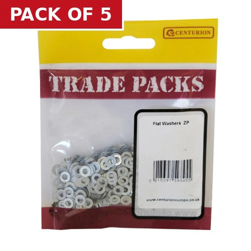 Centurion Flat Washers - Zinc Plated - M4 - (300 PK) - Pack of 5