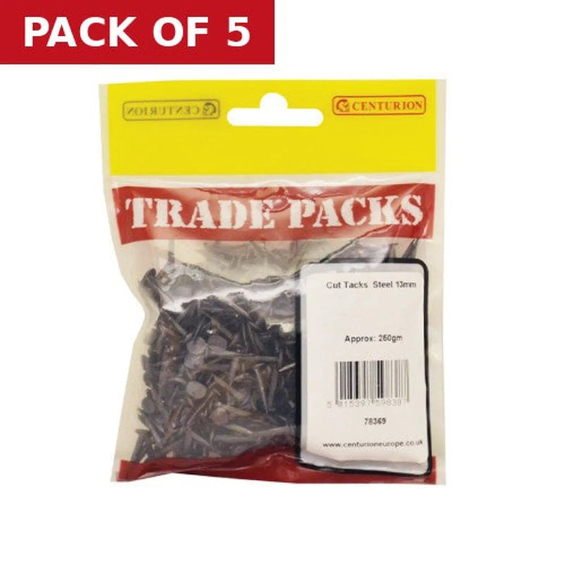 Centurion Cut Tacks - Steel -13mm - (250g Pack) - Pack of 5