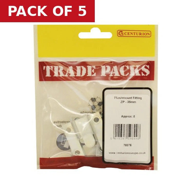 Centurion Flushmount Fitting - Zinc Plated - 35mm - (8 PK) - Pack of 5