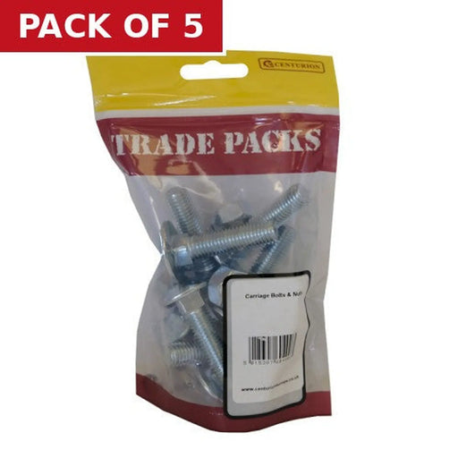 Centurion Cup Sqaure Carriage Bolts & Nuts - Zinc Plated - M12 x 75mm - (Pack - Pack of 5