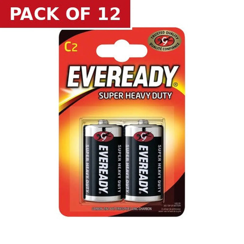 Centurion Eveready S3952 C Super Zinc Batteries, 2 Pack - Pack of 12