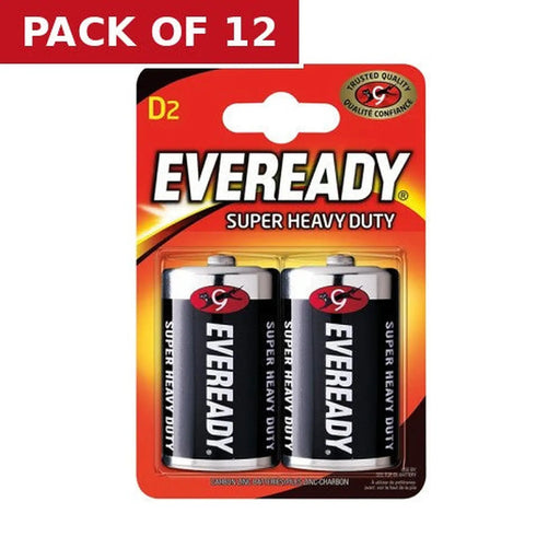 Centurion Eveready S3974 D Super Zinc Batteries, 2 Pack - Pack of 12