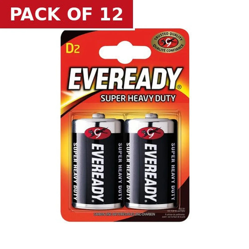 Centurion Eveready S3974 D Super Zinc Batteries, 2 Pack - Pack of 12