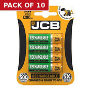 Centurion JCB Rechargeable AA Batteries, 4 Pack - Pack of 10