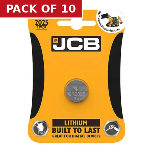 Centurion JCB Coin Cell Battery CR2025, Single - Pack of 10