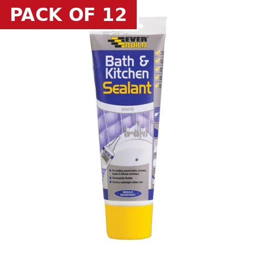 Centurion Everbuild Bath and Kitchen Sealant Easi Squeeze White (200ml) - Pack of 12