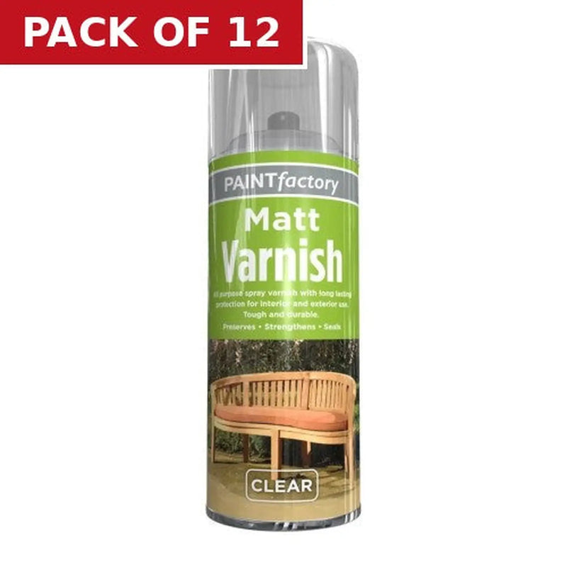 Centurion Paint Factory Varnish Paint, Clear Matt (400ml) - Pack of 12