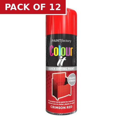 Centurion Paint Factory Colour It Gloss Paint, Red (400ml) - Pack of 12