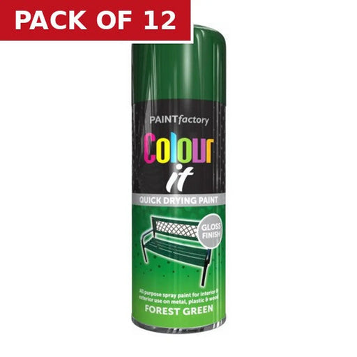 Centurion Paint Factory Colour It Gloss Paint, Forest Green (400ml) - Pack of 12