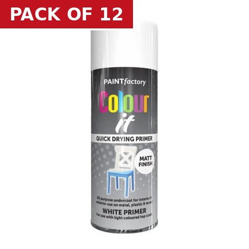 Centurion Colour It Primer Paint, White (400ml) - Pack of 12