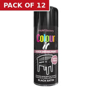 Centurion Paint Factory Colour It Satin Paint, Black (400ml) - Pack of 12