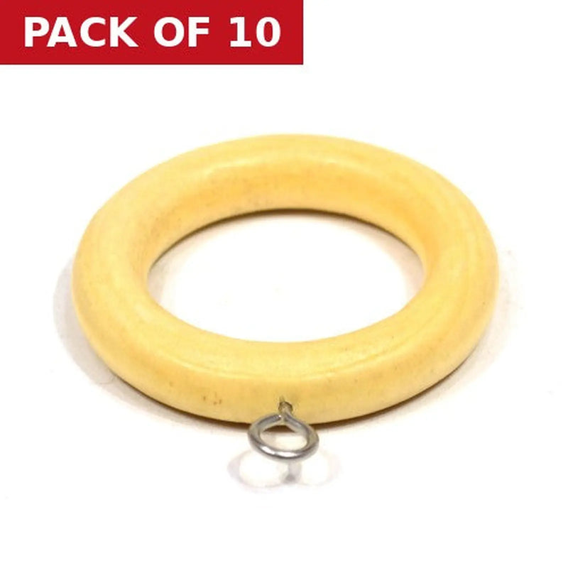 Centurion Renaissance Wooden Curtain Rings Natural 28mm 4pk - Pack of 10