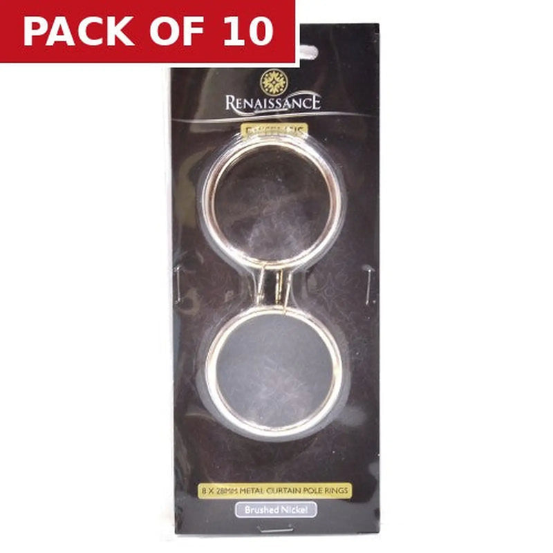 Centurion Renaissance Ball Rings Brushed Nickel 8pk 28/25mm - Pack of 10