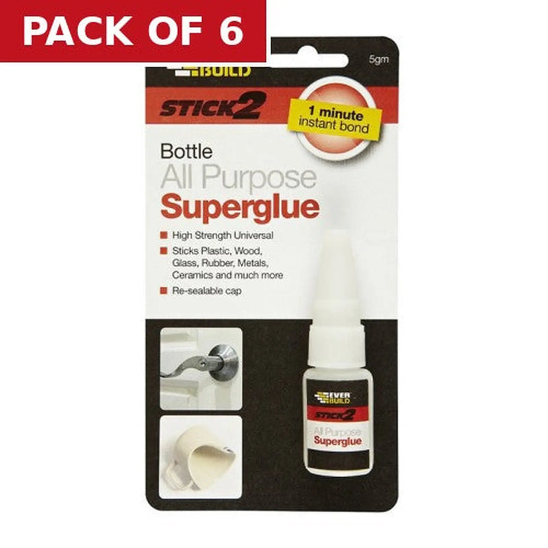 Centurion EverBuild All Purpose Superglue, 5g - Pack of 6