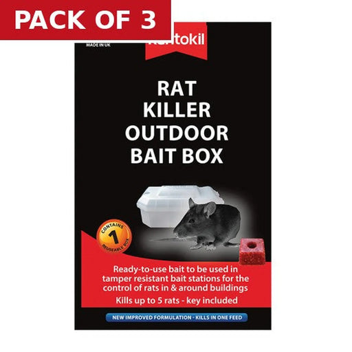 Centurion Rentokil - Rat Killer Outdoor Bait Box - Pack of 3