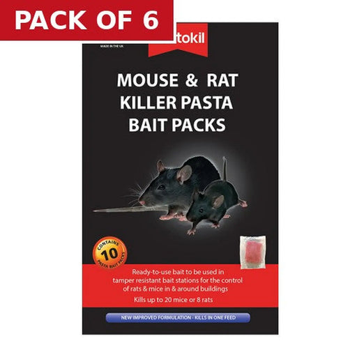 Centurion Rentokil - Mouse & Rat Killer Pasta Bait Packs - 10 Sachet - Pack of 6