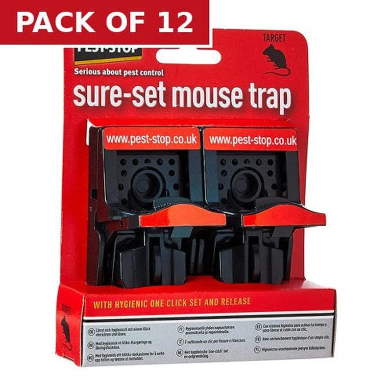 Centurion Pest-Stop Sure-Set Plastic Mouse Trap - Twin Pack - Pack of 12