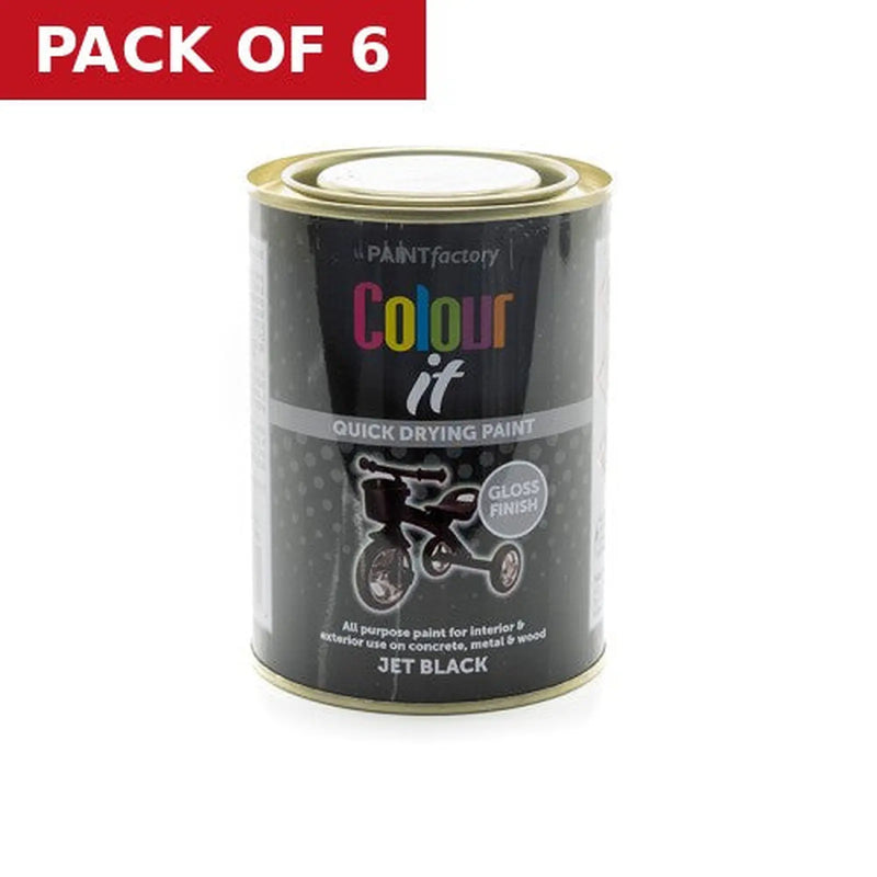 Centurion Colour It Gloss Paint - Black - Pack of 6