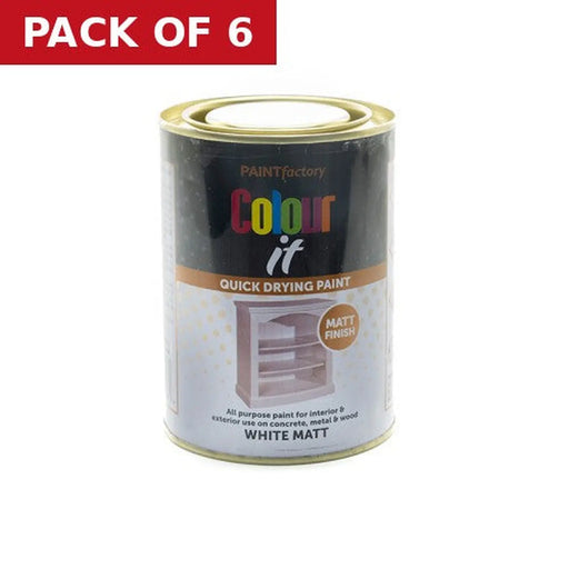Centurion Colour It Matt Paint - White - Pack of 6