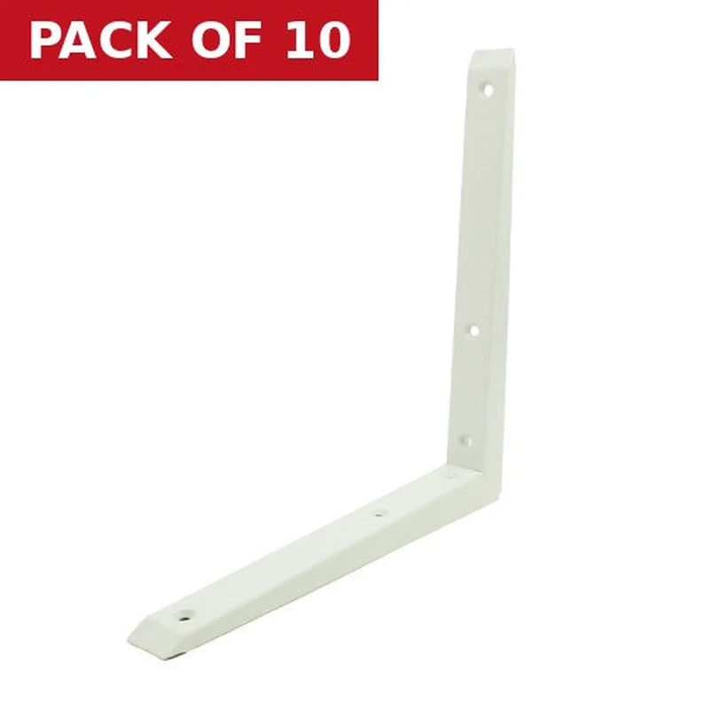 Centurion Mitred Shelf Brackets, White Finish, 250mm - Pack of 10