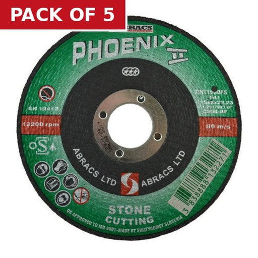Centurion Phoenix II Flat Masonry Cutting Disc (115 x 3 x 16mm) - Pack of 5