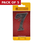 Centurion No.7 Door Numerals, Black, 75mm - Pack of 5