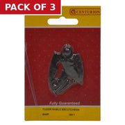 Centurion 55mm x 25mm (2 1/8" x 1") Tudor Covered Shield Escutcheon - Pack of 3