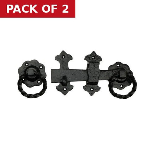 Centurion Fleur De Lys Twist Handle Gate Latch, Black, 125mm - Pack of 2