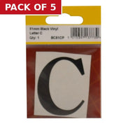 Centurion 51mm Black Traditional Oldstyle Font Vinyl Letter C - Pack of 5