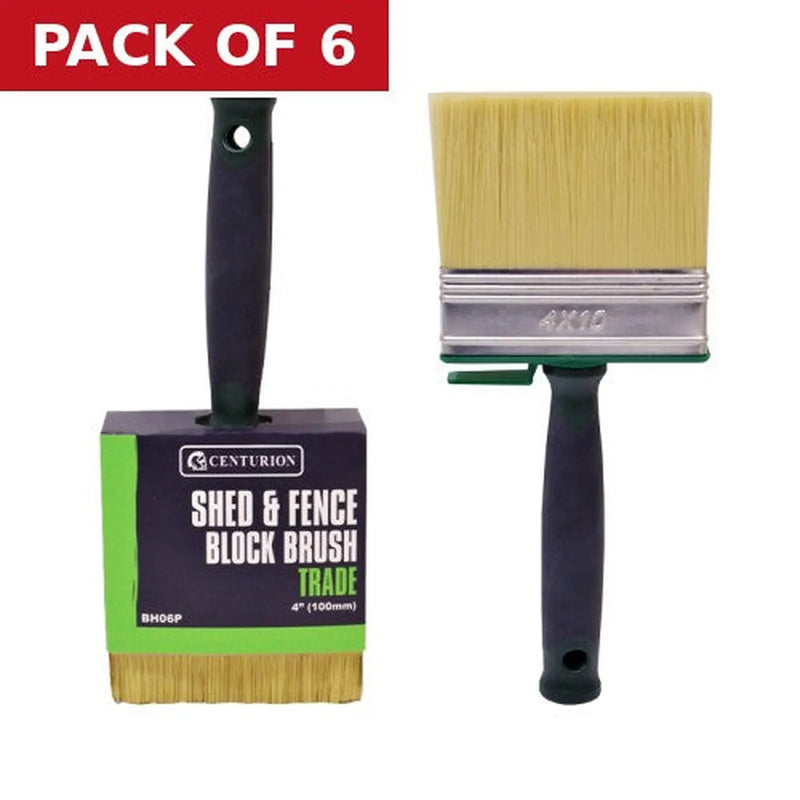 Centurion Trade Shed and Fence Brush, 100mm / 4" - Pack of 6