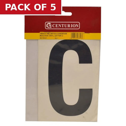 Centurion 150mm Black Self Adhesive Vinyl Letter C - Pack of 5