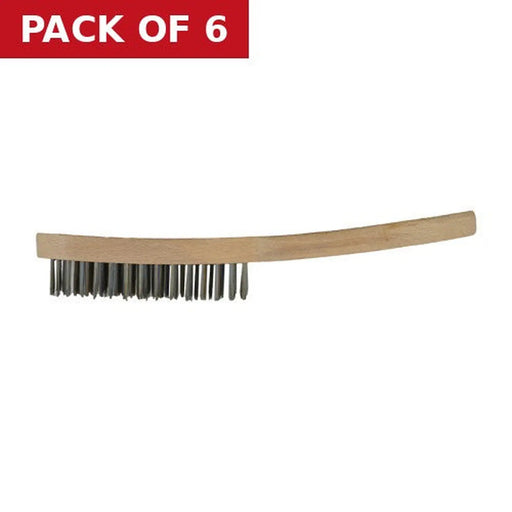 Centurion Wire Brush, Wooden  4 Row - Pack of 6