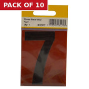 Centurion 75mm Black Helvetica Bold Condensed Style Vinyl Number 7 - Pack of 10
