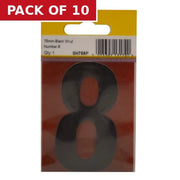Centurion 75mm Black Helvetica Bold Condensed Style Vinyl Number 8 - Pack of 10