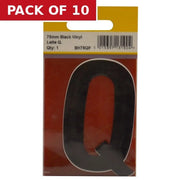 Centurion 75mm Black Helvetica Bold Condensed Style Vinyl Letter Q - Pack of 10