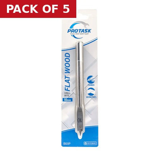 Centurion Protask 10mm Fast Cutting Flat Wood Bit - Pack of 5