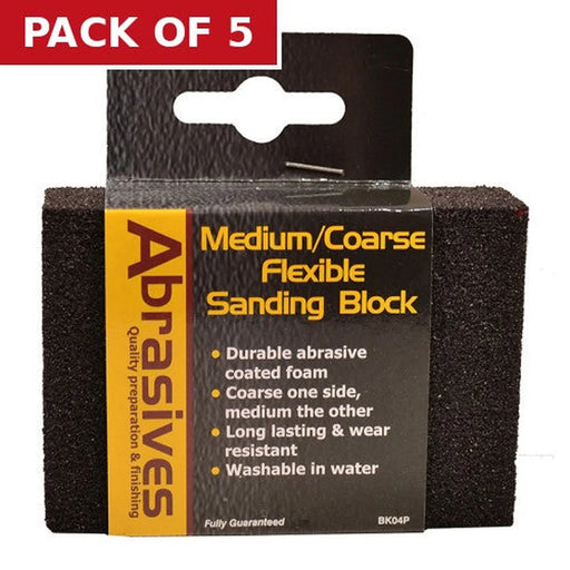 Centurion Abrasives Angled Sanding Block, Medium/Coarse 97 x 67 x 27mm - Pack of 5