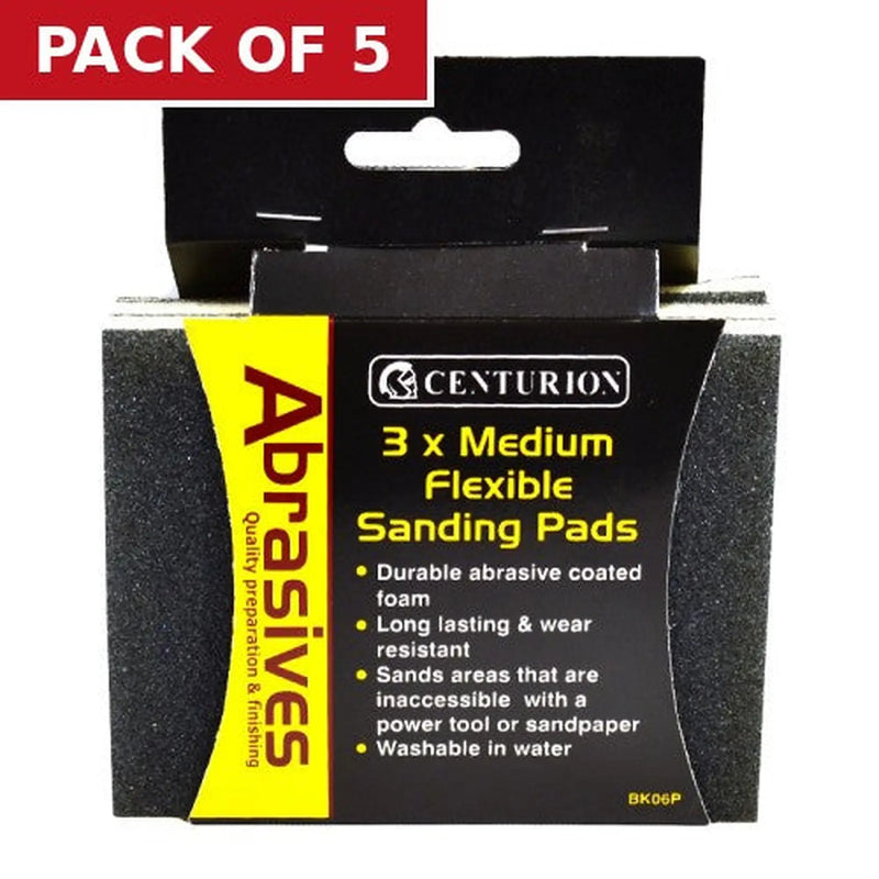 Centurion Abrasives Double Sided Sanding Pads, Medium 115 x 140 x 5mm (Pack - Pack of 5