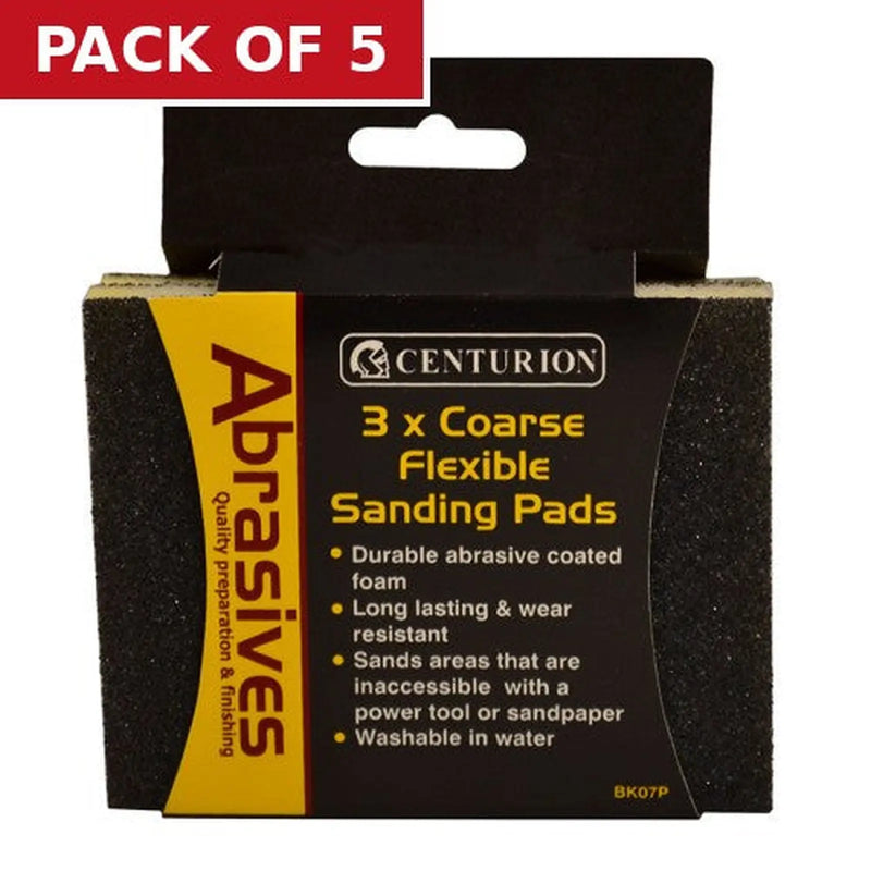 Abrasives Double Sided Sanding Pads, Coarse 115 x 140 x 5mm (Pack - Pack of 5